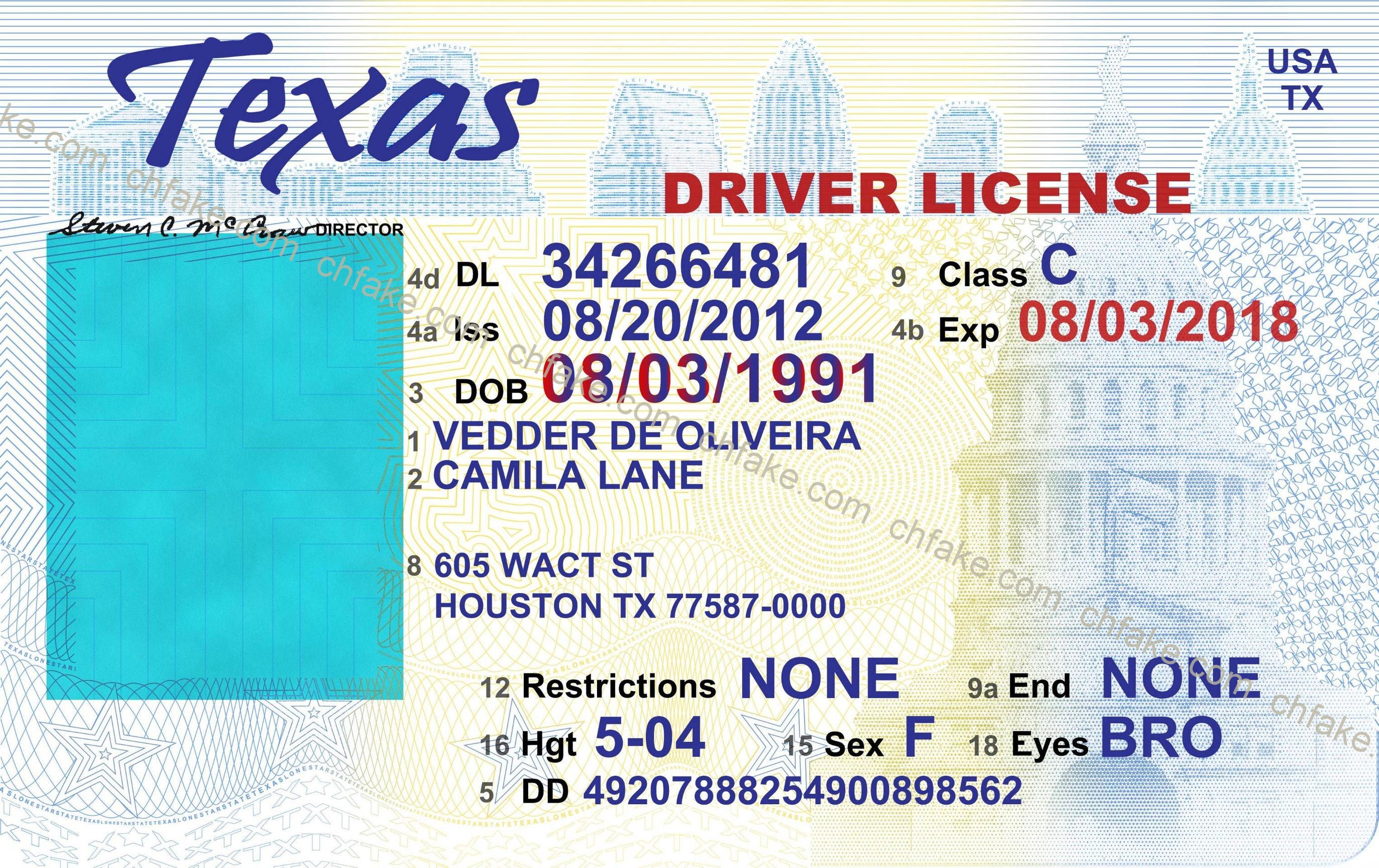 Texas Ids | Buy Fake Id | Scannable Identification - Free Printable Fake Drivers License