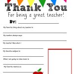 Thank You Teacher Free Printable   Free Teacher Appreciation Week Printable Cards