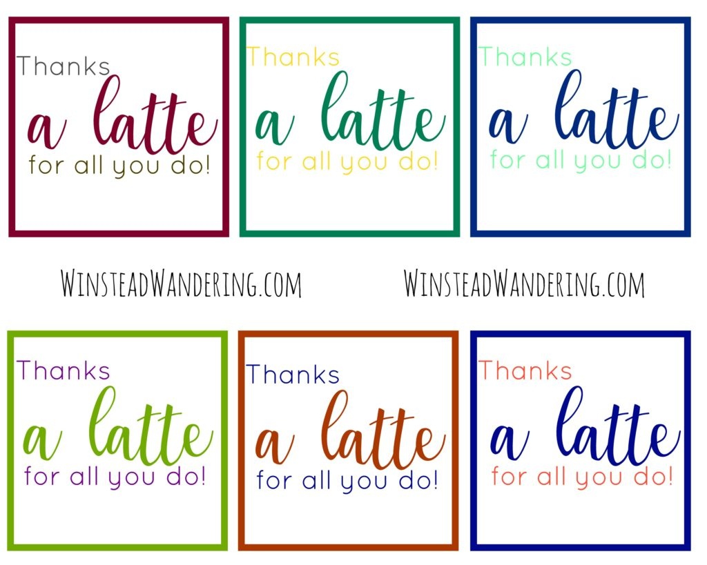 Thanks A Latte Free Printable Thanks A Latte Free Printable Free