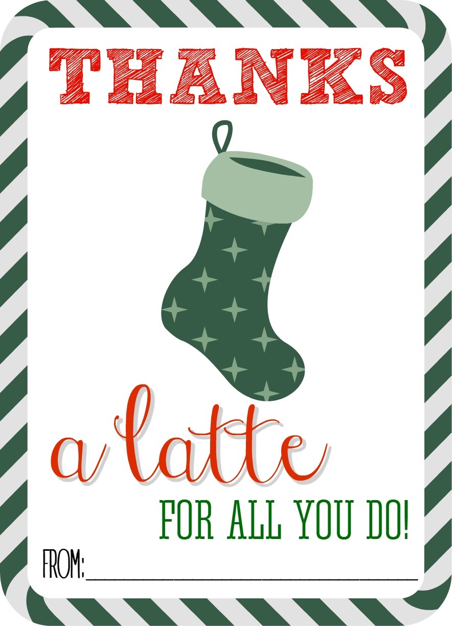 Thanks A Latte Free Printable - Thanks A Latte Free Printable