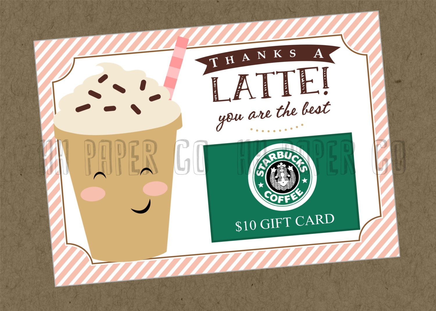 Thanks A Latte Gift Card Holder Printable Teacher Gift | Etsy - Thanks A Latte Free Printable Card