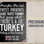 Thanksgiving Pregnancy Announcement Printable Card Sign | Etsy   Free Printable Pregnancy Announcement Cards