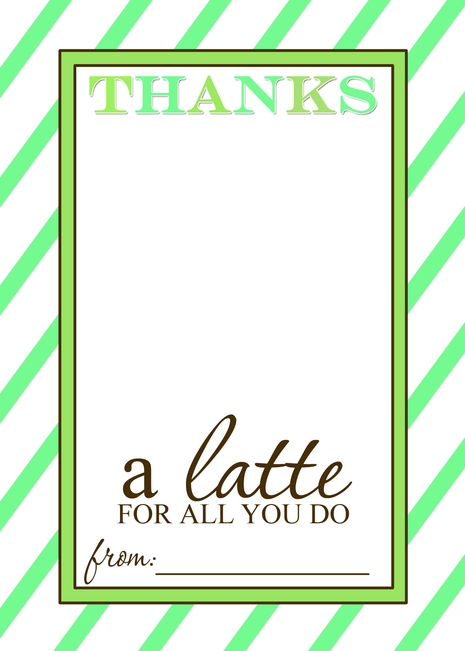 That&amp;#039;s Country Living - Thanks A Latte Free Printable Card