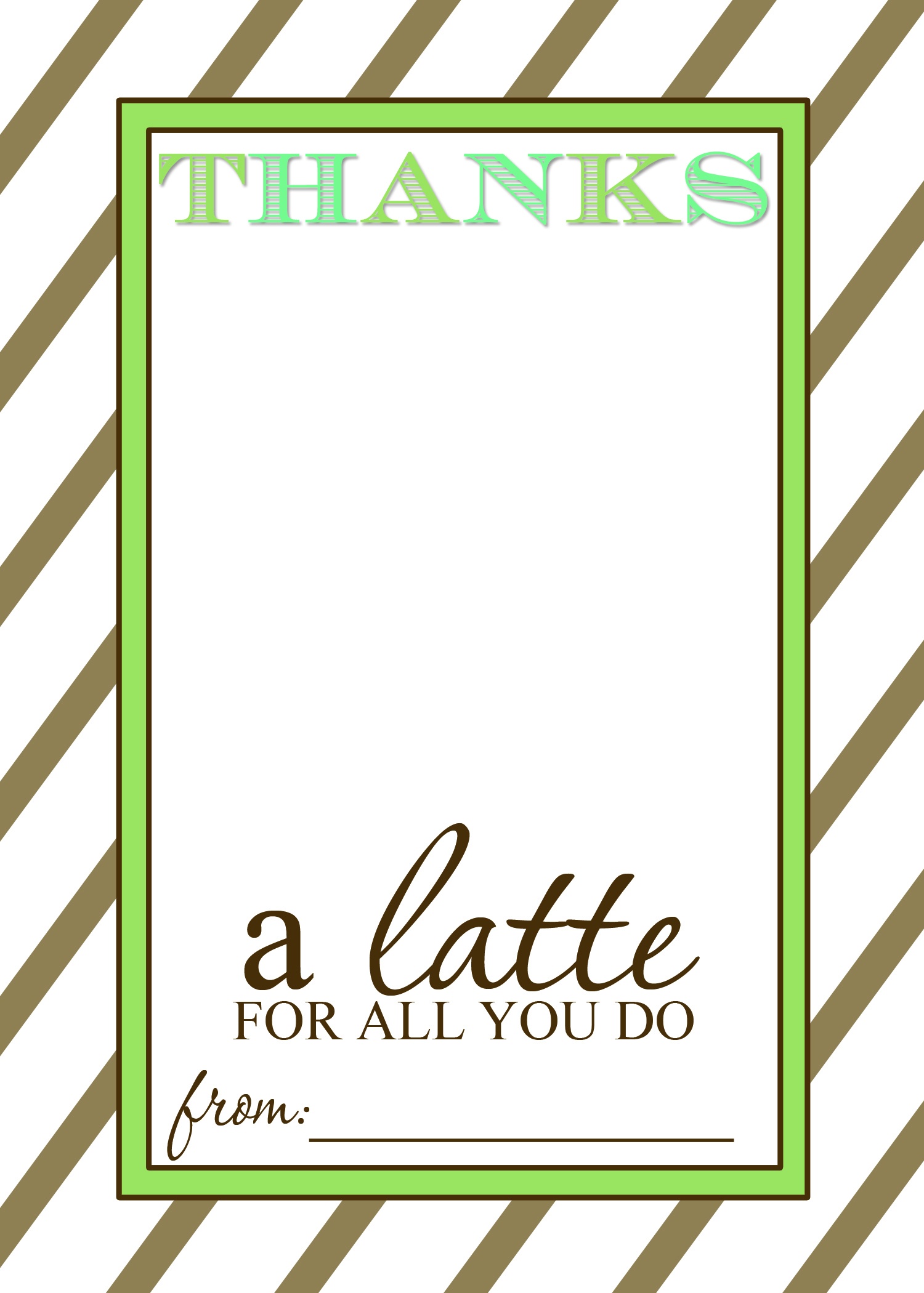 That&amp;#039;s Country Living - Thanks A Latte Free Printable