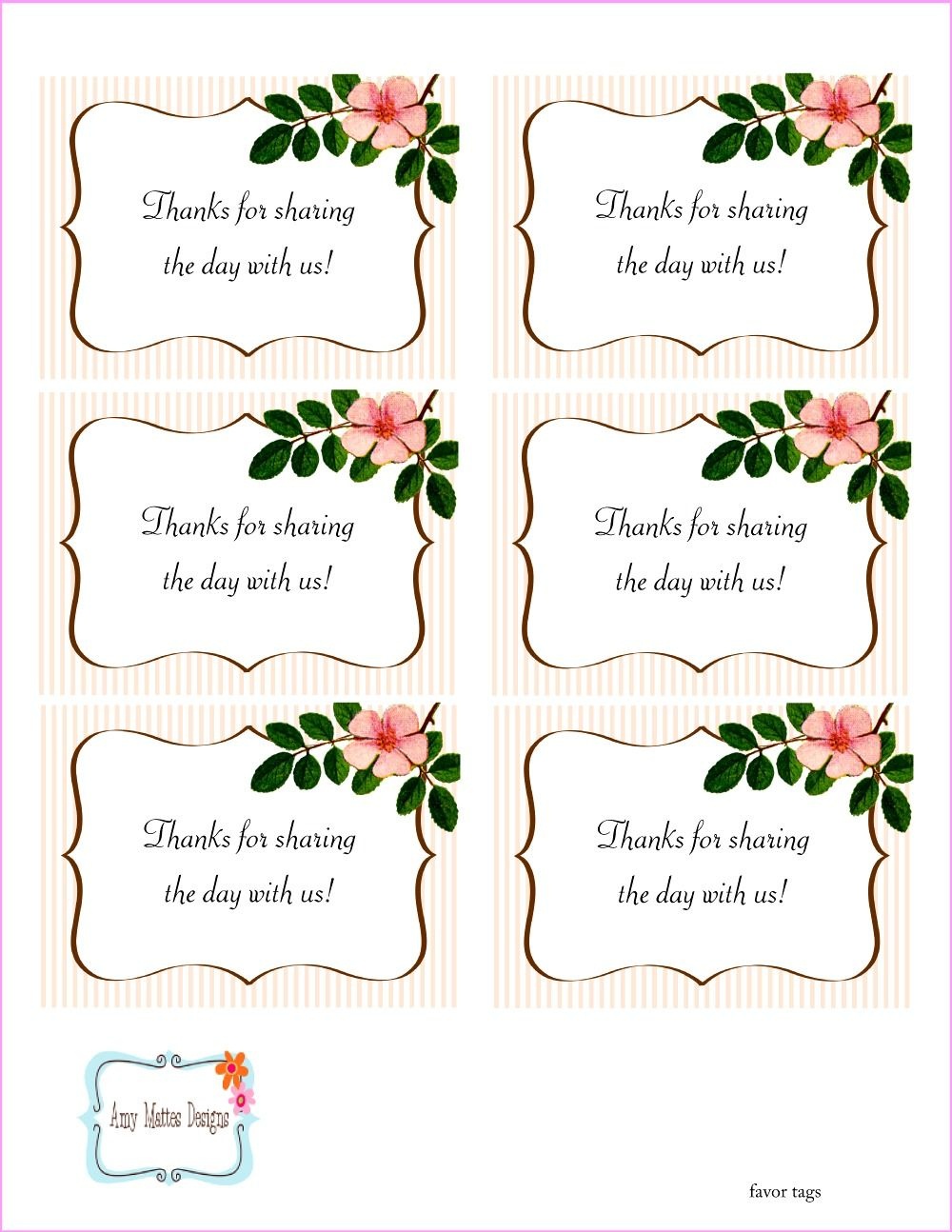 The Beautiful Wedding Favor Tags As Our Identity: Free Printable - Free Printable Wedding Favor Tags