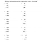 The Least Common Multiples Of Numbers To 100 From Prime Factors With   Free Printable Lcm Worksheets