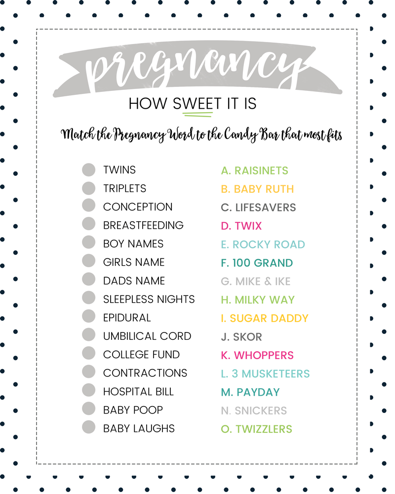 This Free Baby Shower Candy Bar Game Is A Favorite To Play At Any - Candy Bar Baby Shower Game Free Printable