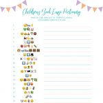This Free Emoji Pictionary Baby Shower Game Printable Uses Emoji   Free Printable Baby Shower Games With Answer Key