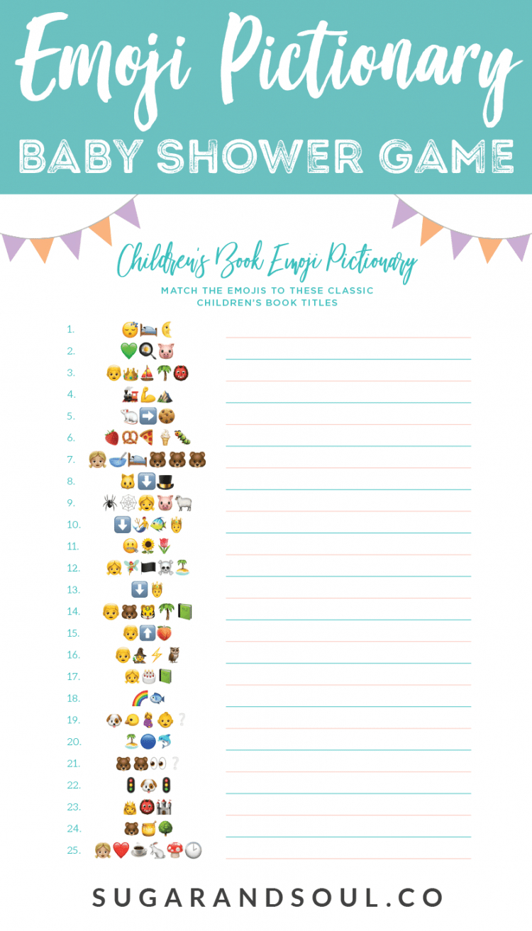 This Free Emoji Pictionary Baby Shower Game Printable Uses Emoji - Wedding Emoji Pictionary Free Printable