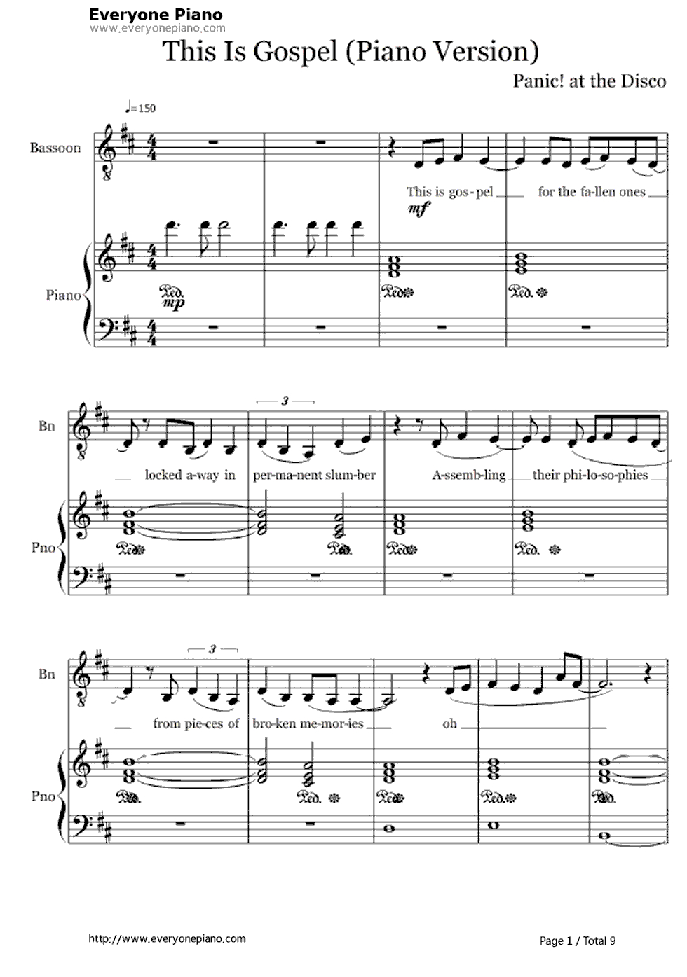 This Is Gospel-Panic! At The Disco Stave Preview 1 | Music In 2019 - Free Printable Gospel Sheet Music For Piano