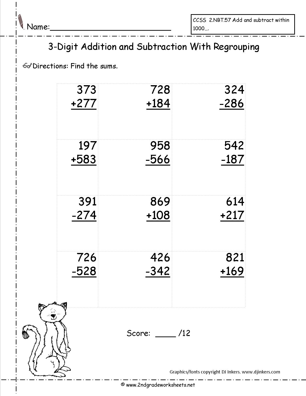 Free Printable Double Digit Addition And Subtraction Worksheets Free Printable