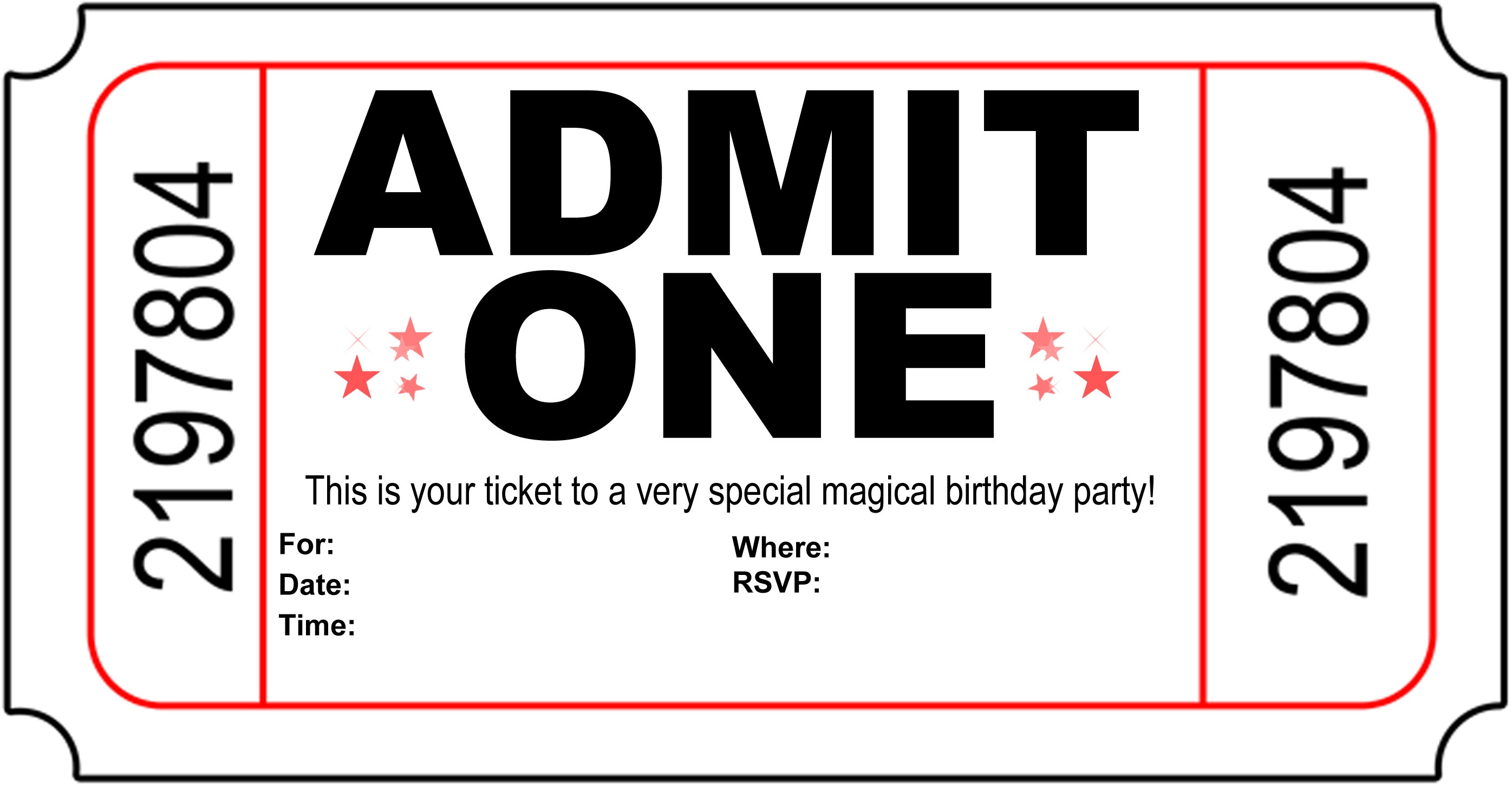 Ticket Party Invitation Template - Tutlin.psstech.co - Free Printable Ticket Invitations