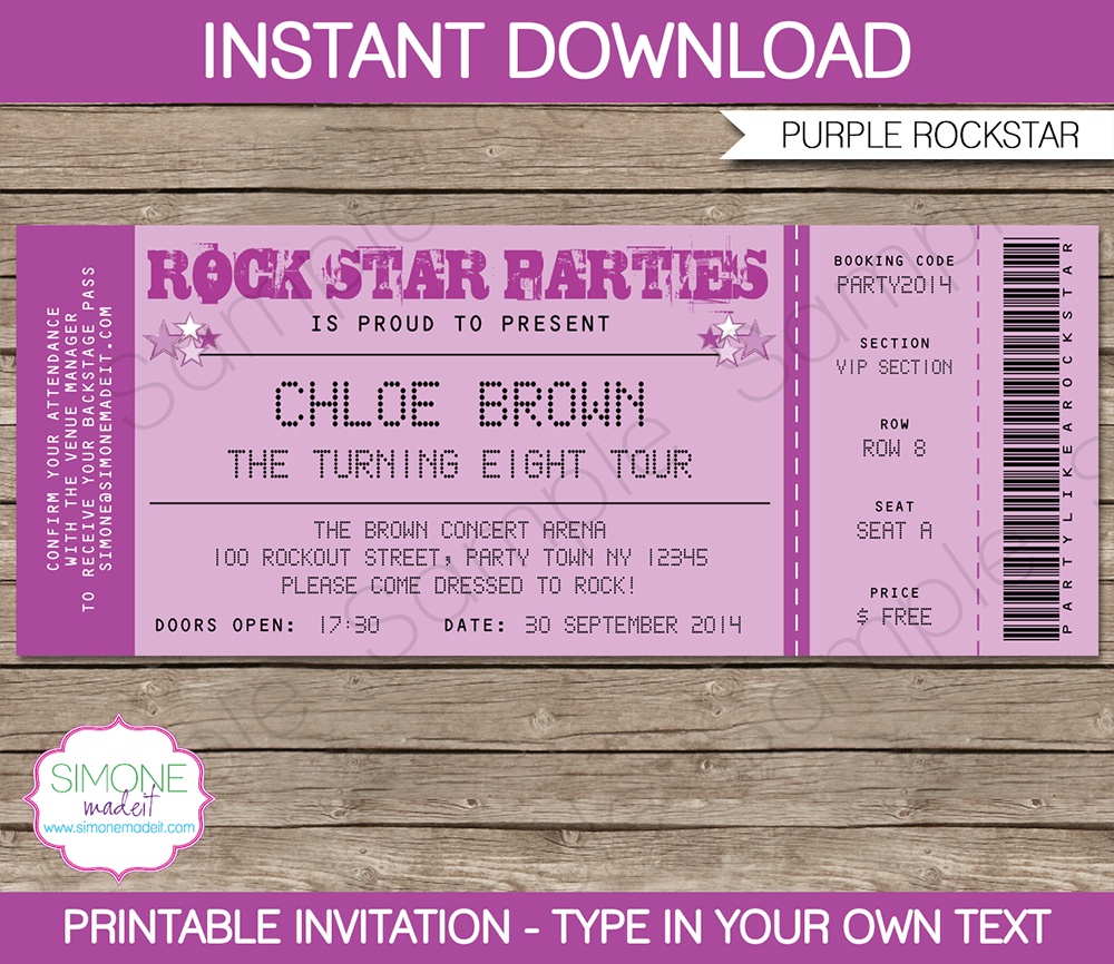 Ticket Party Invitation Template - Tutlin.psstech.co - Free Printable Ticket Invitations