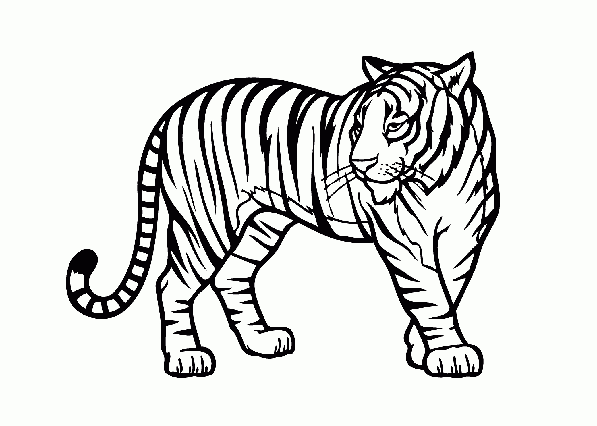Tiger - Wild Animals Coloring Pages For Kids, Printable Free - Free Printable Wild Animal Coloring Pages