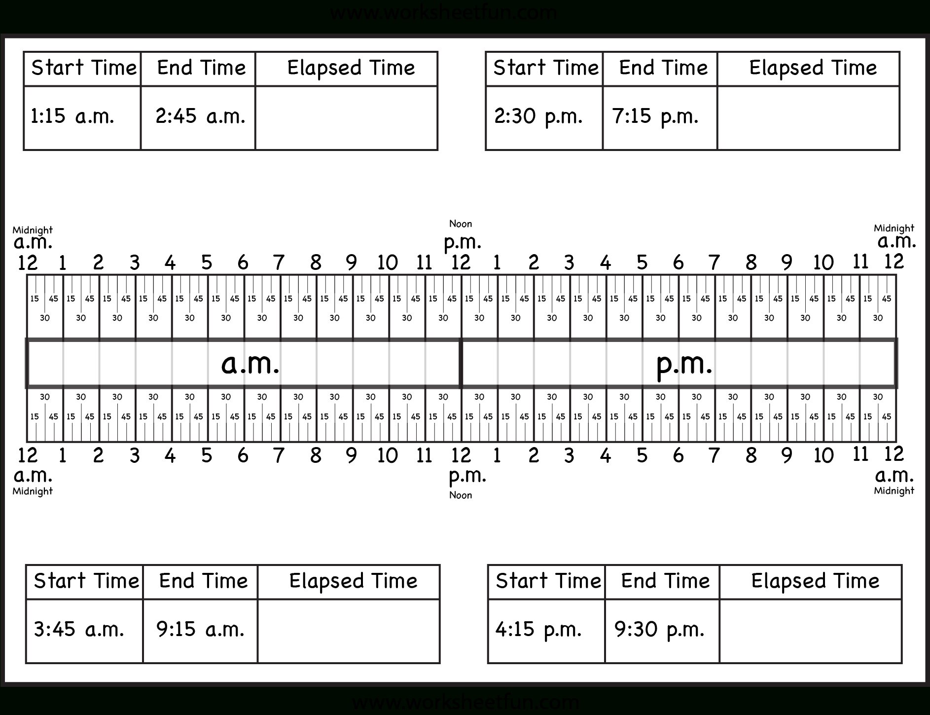 Time – Elapsed Time / Free Printable Worksheets – Worksheetfun - Elapsed Time Worksheets Free Printable