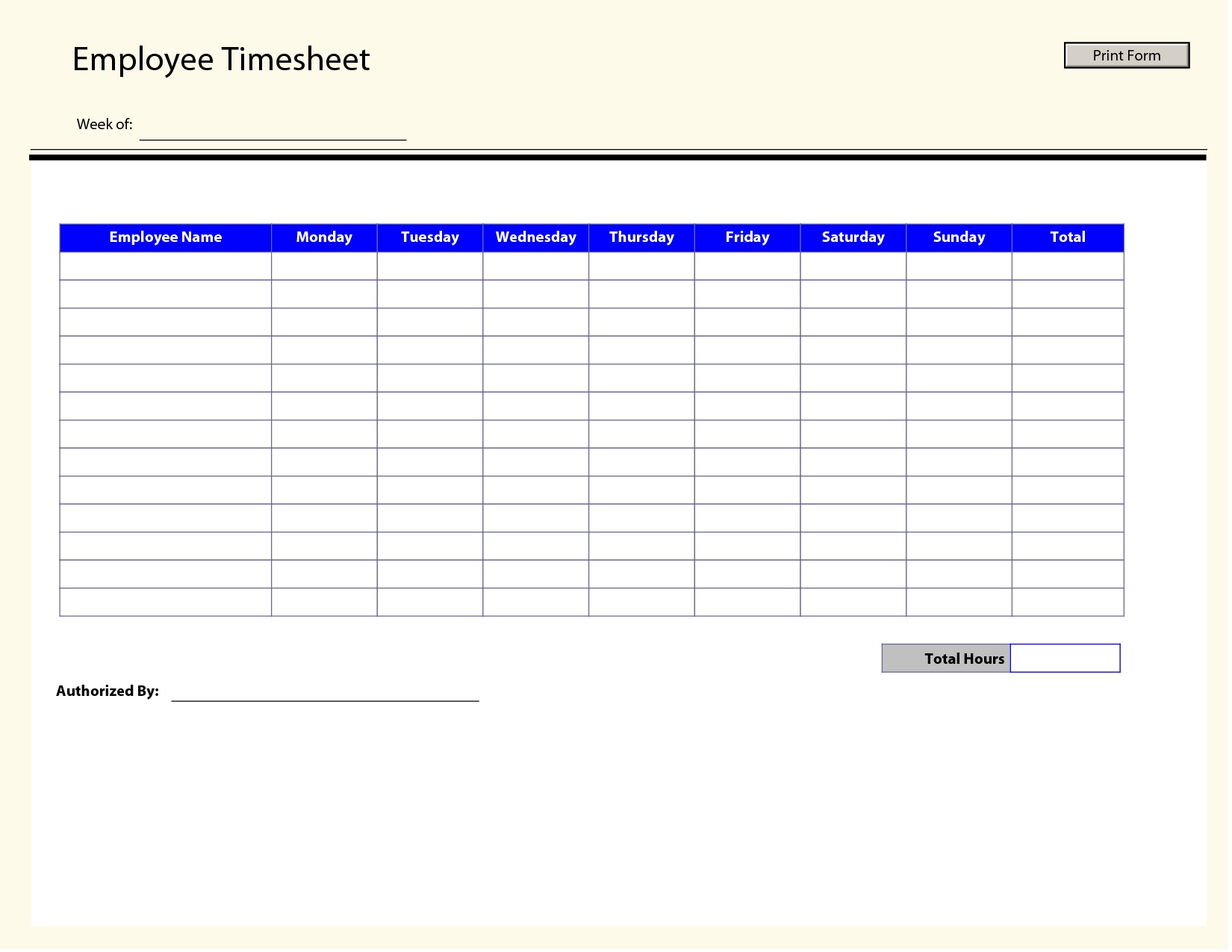 Timesheet Template Free Printable | Rota Template - Monthly Timesheet Template Free Printable