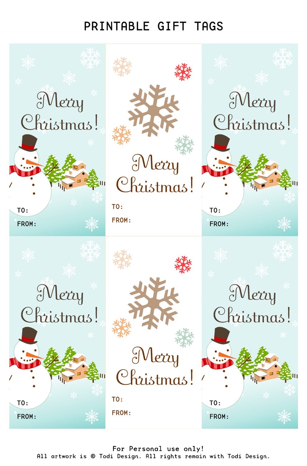 Todi: Spirit Of Christmas - Free Printable Gift Tags For Holiday Gifts - Free Printable Christmas Designs