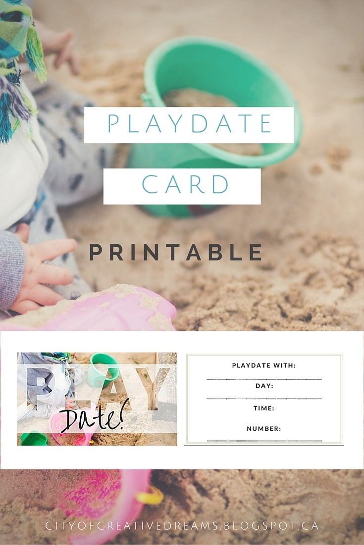 Too Cute Playdate Cards Printable! Via @ City Of Creative Dreams - Free Printable Play Date Cards