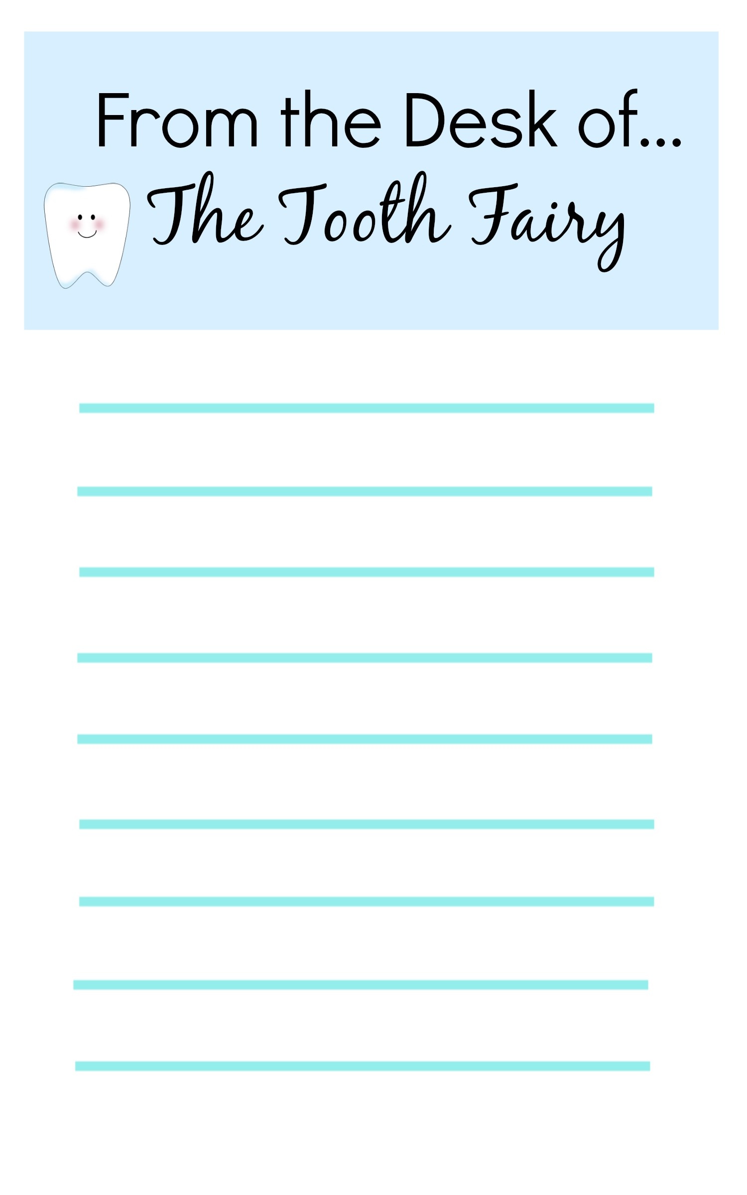 Tooth Fairy Ideas And Free Printables: Tooth Fairy Letterhead Report - Free Printable Tooth Fairy Pictures