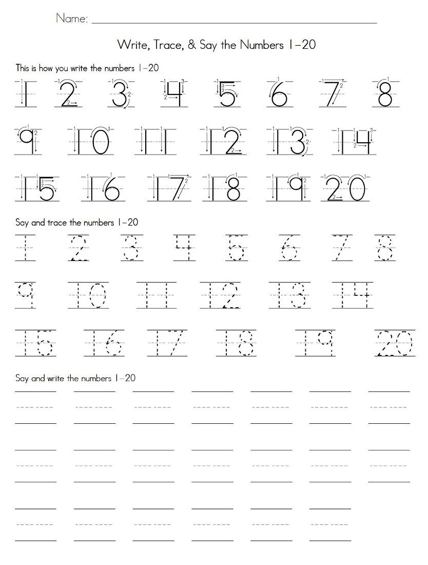 Trace Numbers 1-20 Printable | Preschool | Numbers Kindergarten - Free Printable Tracing Numbers 1 50