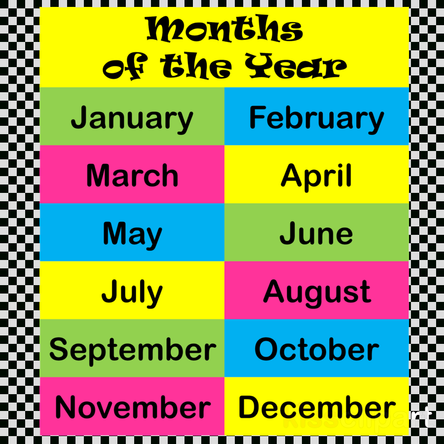 Transparent Png Image &amp;amp; Clipart Free Download - Free Printable Months Of The Year Chart