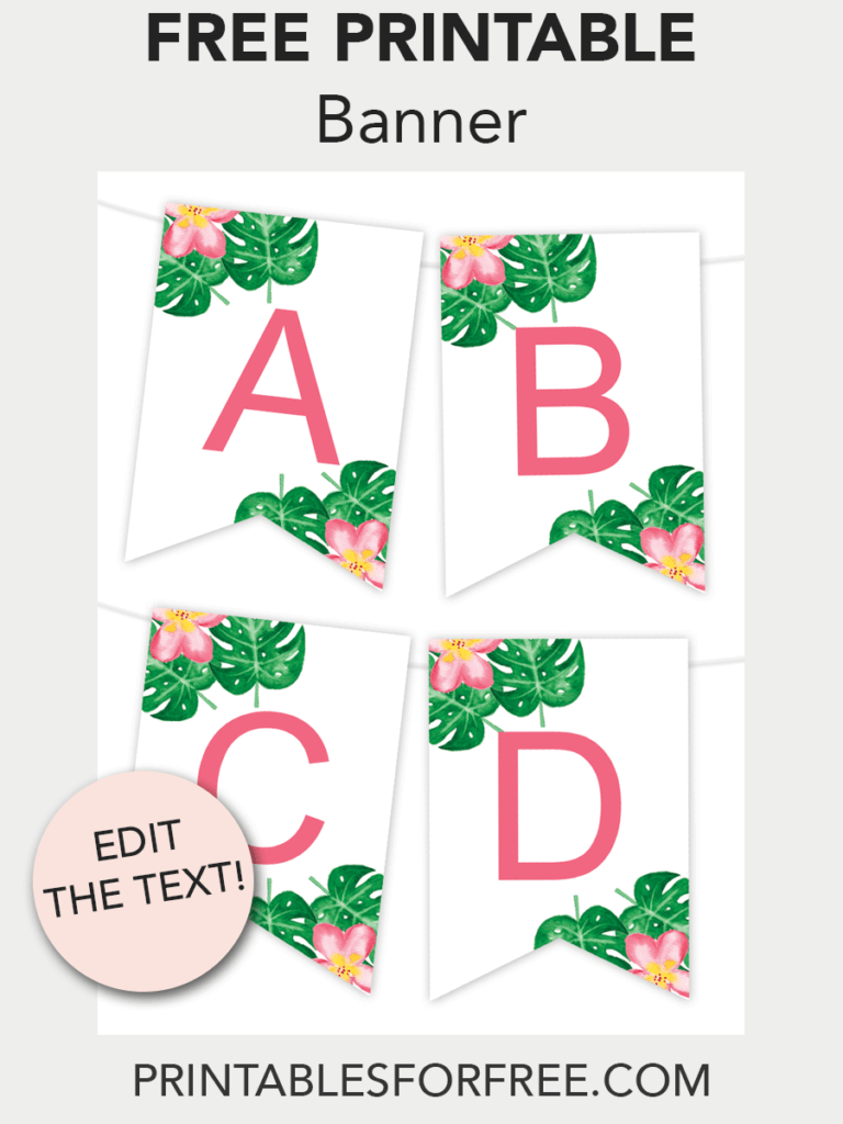 Tropical Printable Banner | Free Printables - Free Printable Wall - Free Printable Banner Maker