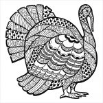 Turkey Zentangle Coloring Sheet   Thanksgiving Adult Coloring Pages   Free Printable Turkey Coloring Pages