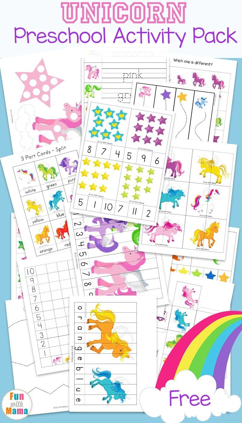 Unicorn Preschool Activity Pack | Free Printable Activities - Free ...