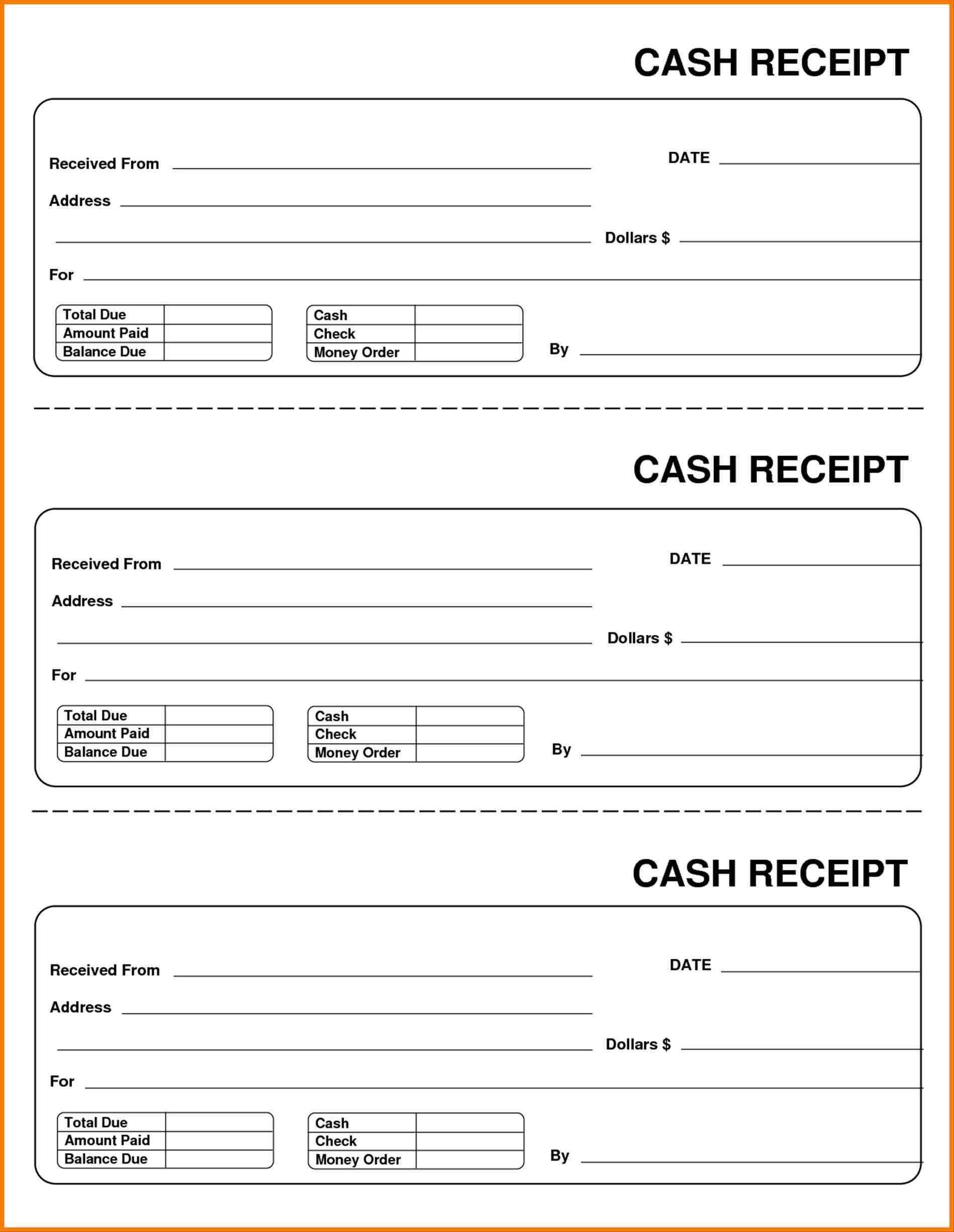 Unique Online Receipt Template #exceltemplate #xls #xlstemplate - Free Printable Blank Receipt Form