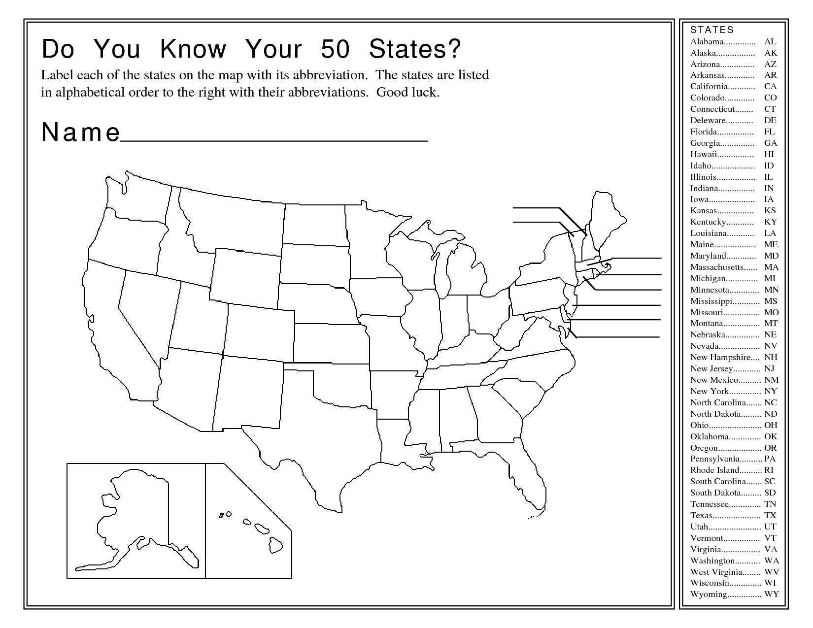 United States Map Activity Worksheet | Social Studies | Map - Free Printable States And Capitals Worksheets