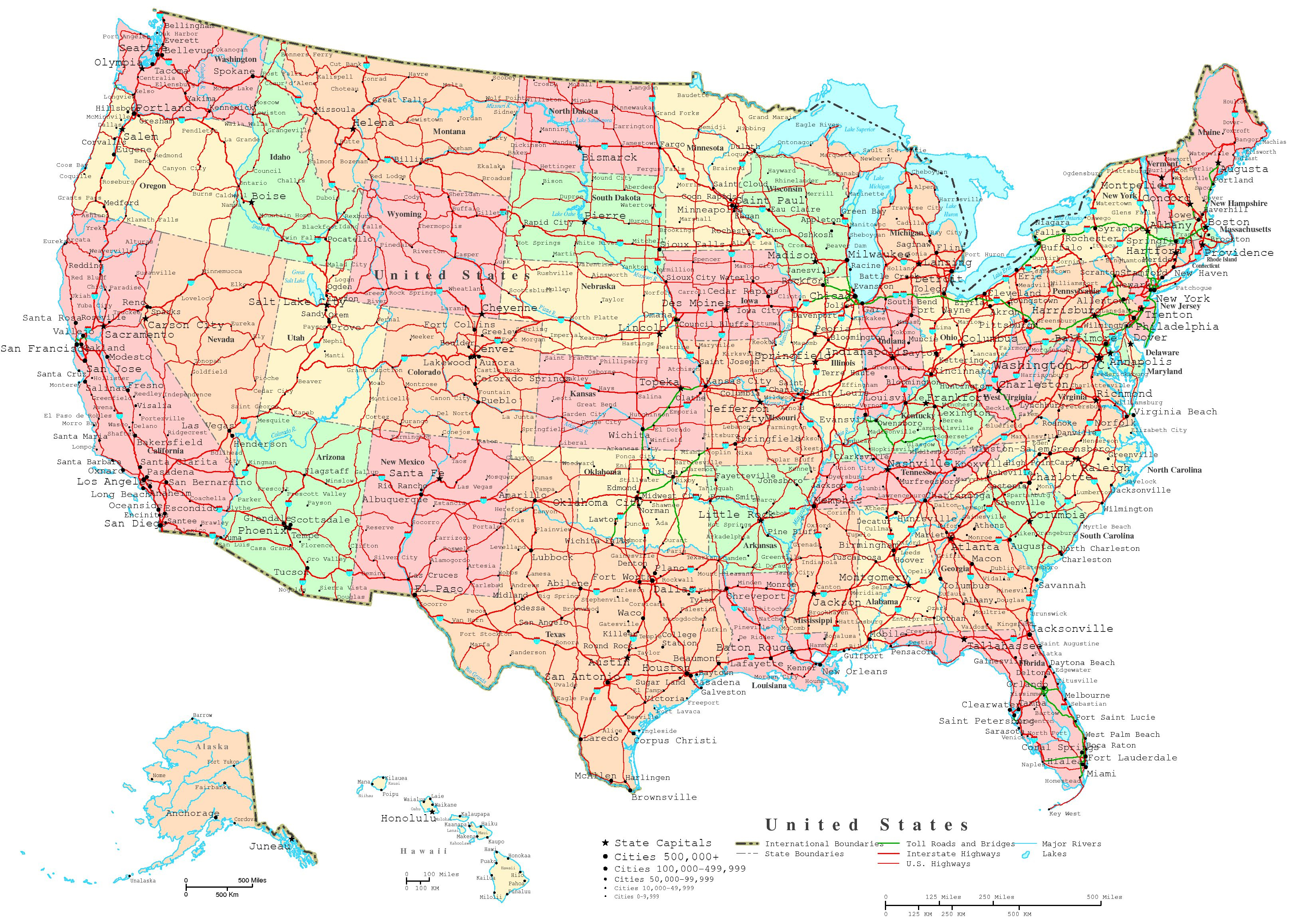 United States Printable Map - Free Printable Labeled Map Of The United States