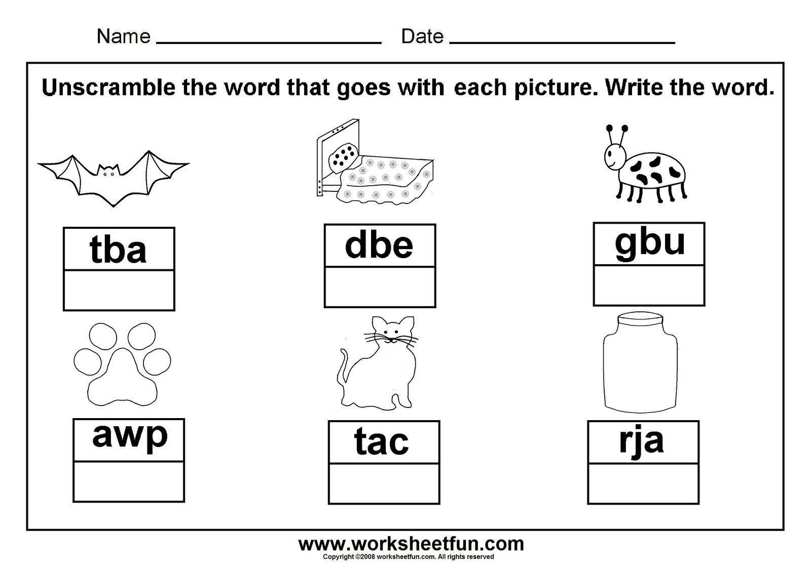 Unscramble Cvc Words; Great To Laminate And Put In A Word Work - Cvc Words Worksheets Free Printable