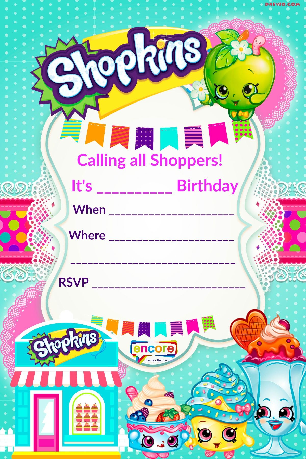 Updated - Free Printable Shopkins Birthday Invitation Template - Free Printable Shopkins Birthday Invitations