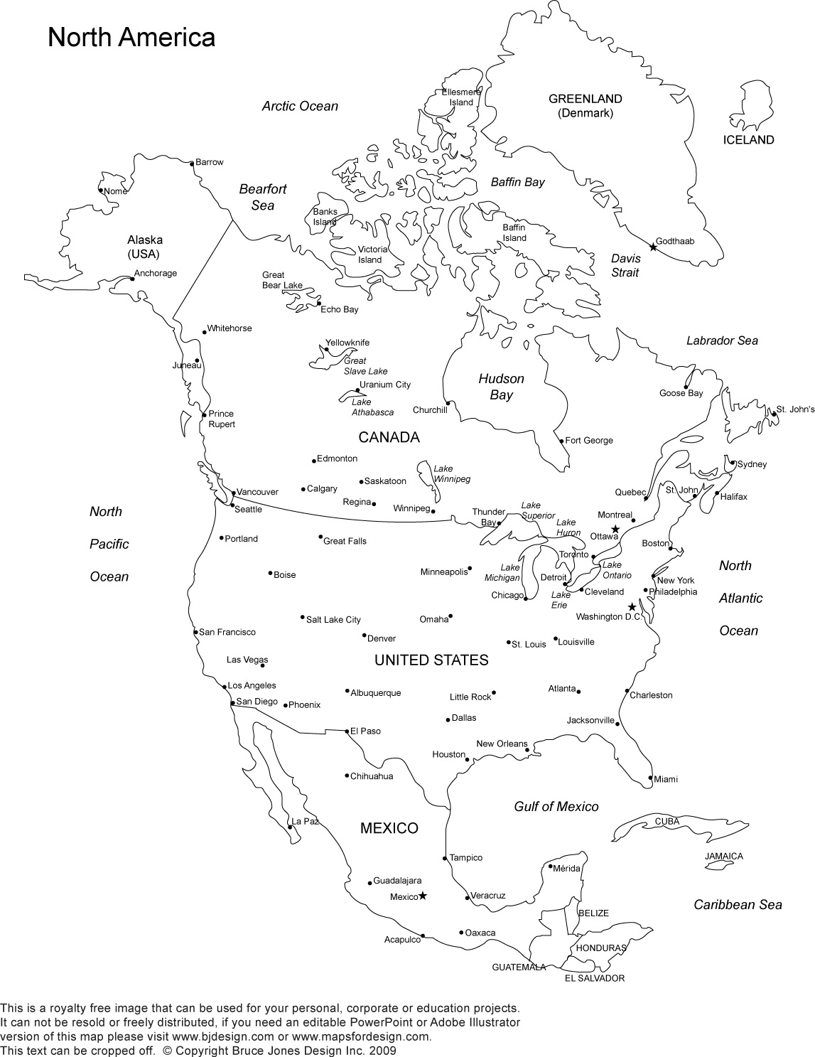 Us And Canada Printable, Blank Maps, Royalty Free • Clip Art - Free Printable Outline Map Of North America