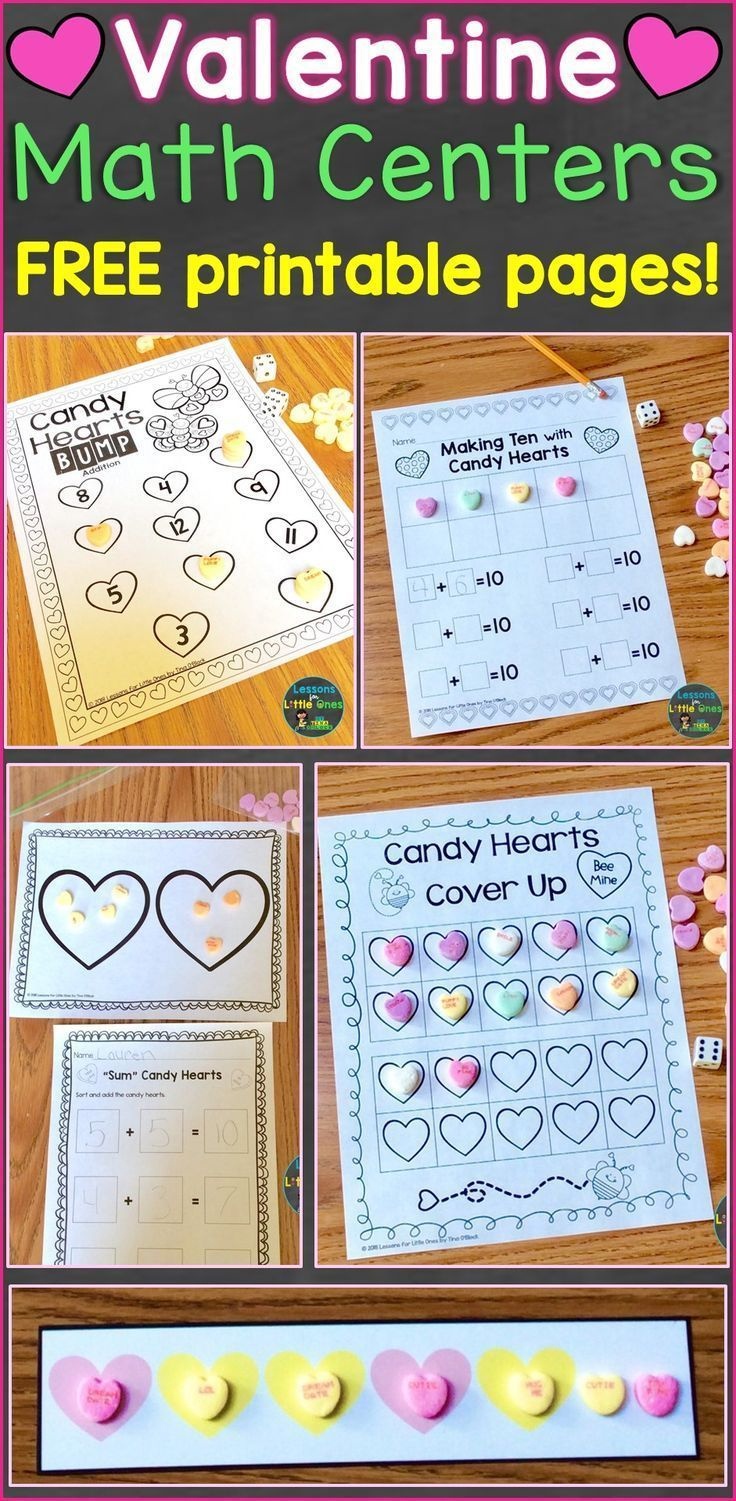 Valentine Math Centers &amp;amp; Free Printables | Kindergarten Math | Math - Free Printable Math Centers