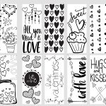 Valentine Printable Coloring Page Bookmarks   Kleinworth & Co   Free Printable Valentine Bookmarks