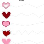 Valentine Trace & Cut Printables | I Heart You!!! | Preschool   Free Printable Preschool Valentine Worksheets