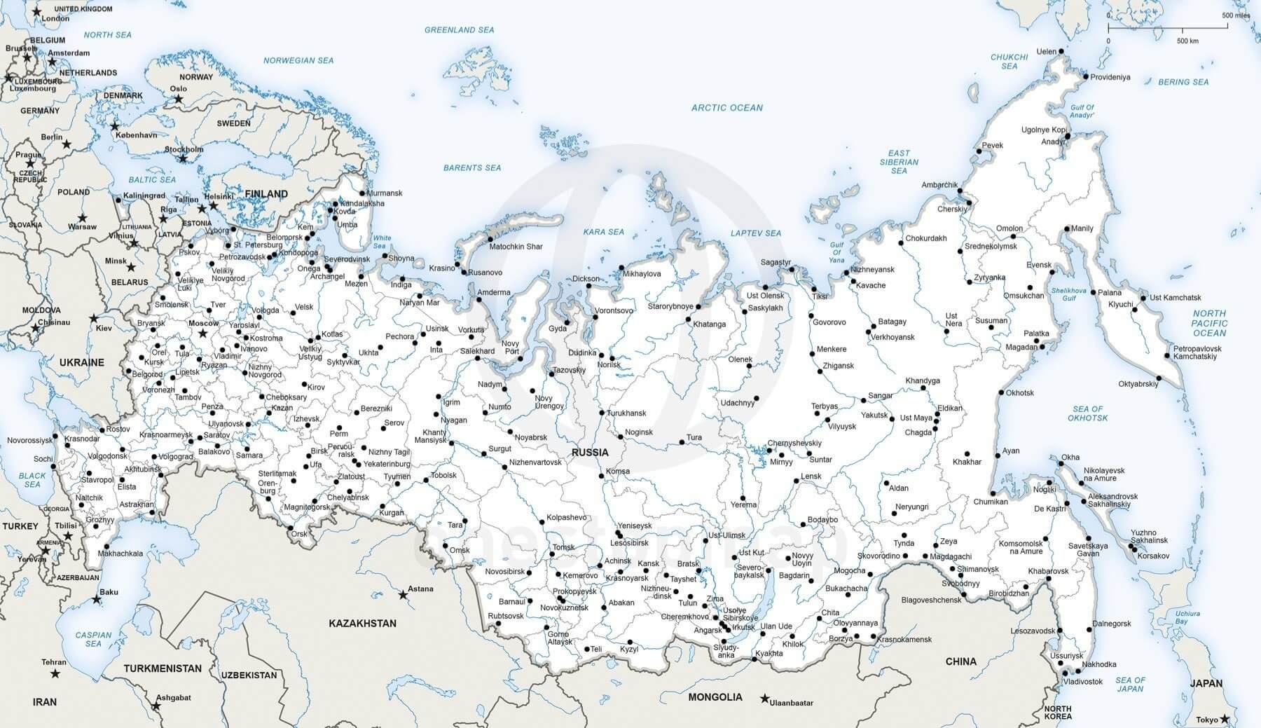 Vector Map Of Russia Political | One Stop Map - Free Printable Map Of Russia