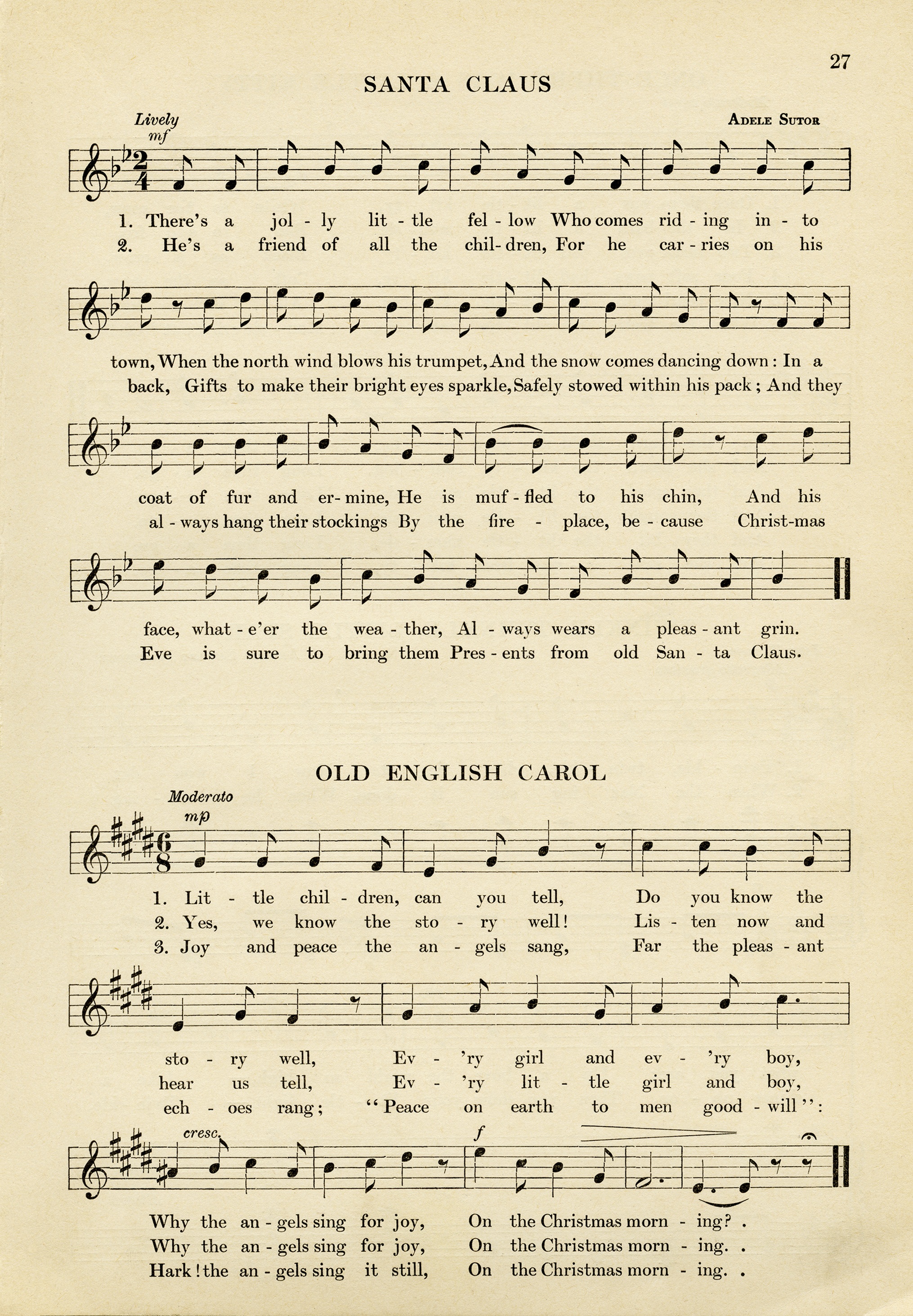 Vintage Christmas Sheet Music ~ Free Download - Old Design Shop Blog - Christmas Carols Sheet Music Free Printable