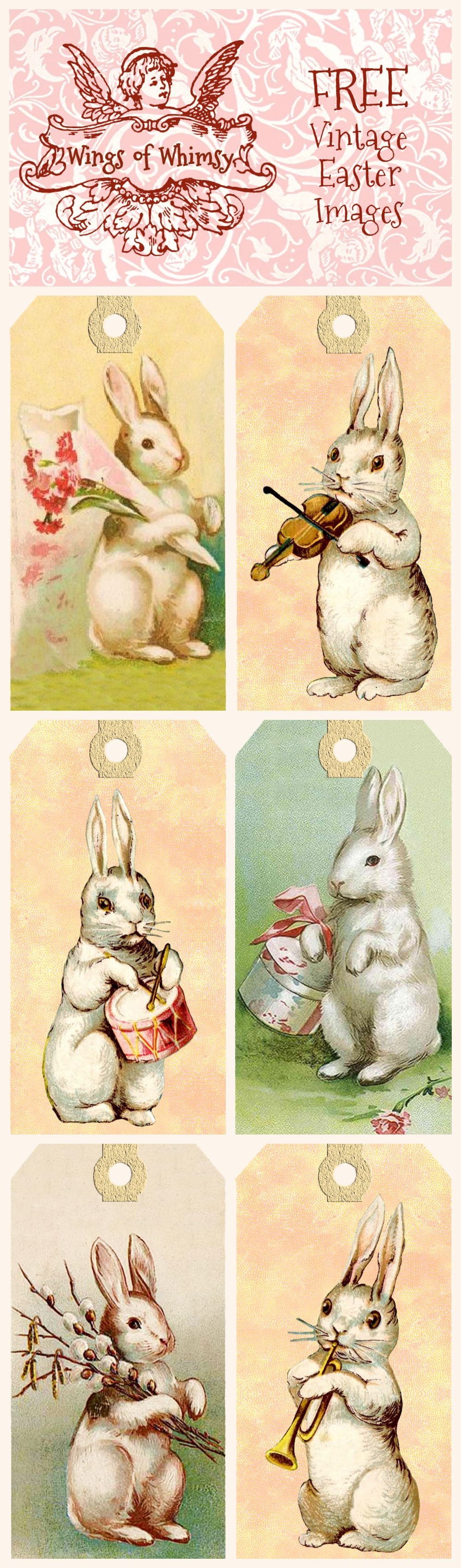 Vintage Easter Bunny Tags – Free Printables | Easter | Easter Crafts - Free Printable Vintage Easter Images