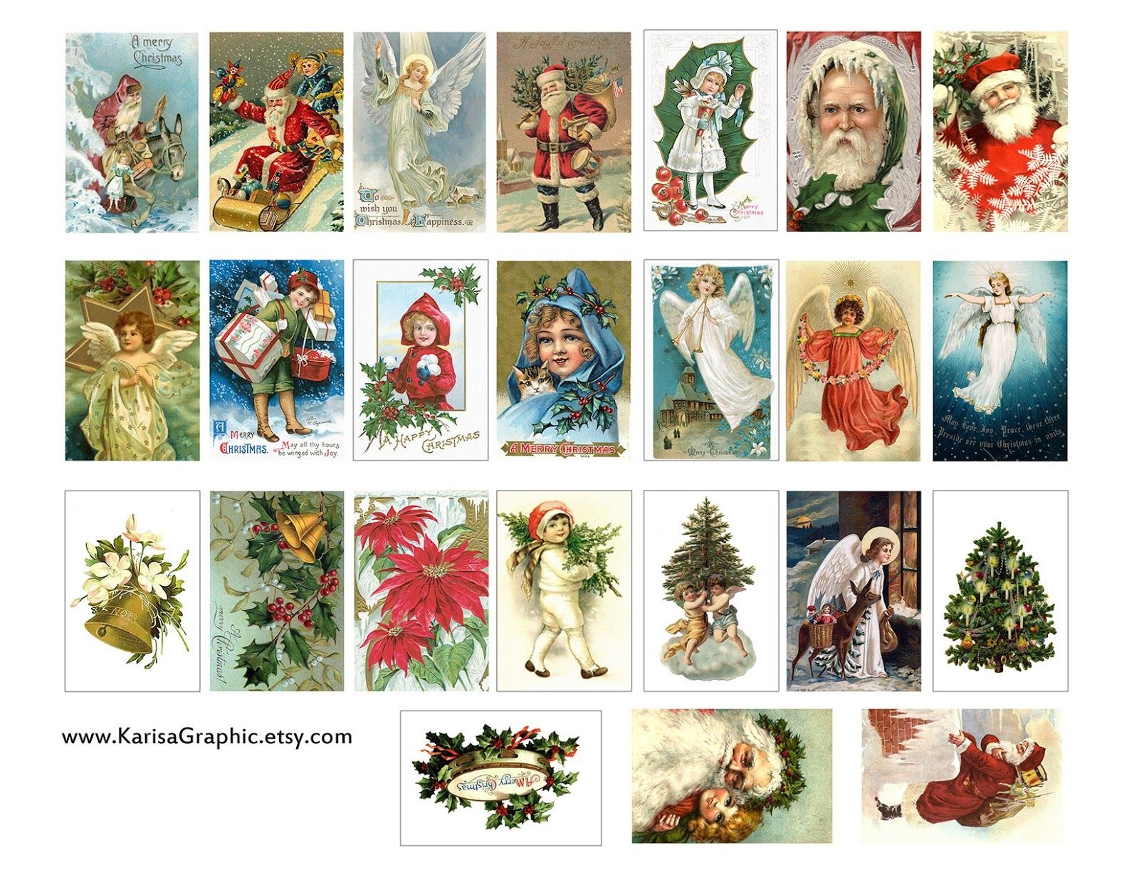Vintage Holiday Tags Printable Free | The Size Of The Tags Is 2X1.25 - Free Printable Vintage Christmas Images