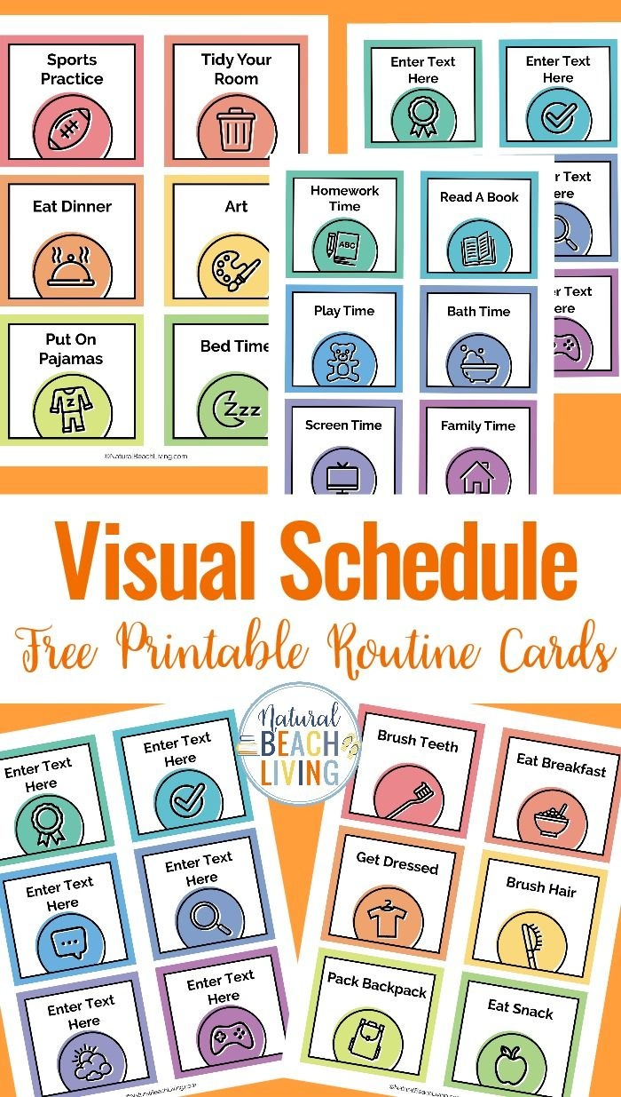Visual Schedule - Free Printable Routine Cards | Diy | Visual - Free Printable Daily Routine Picture Cards