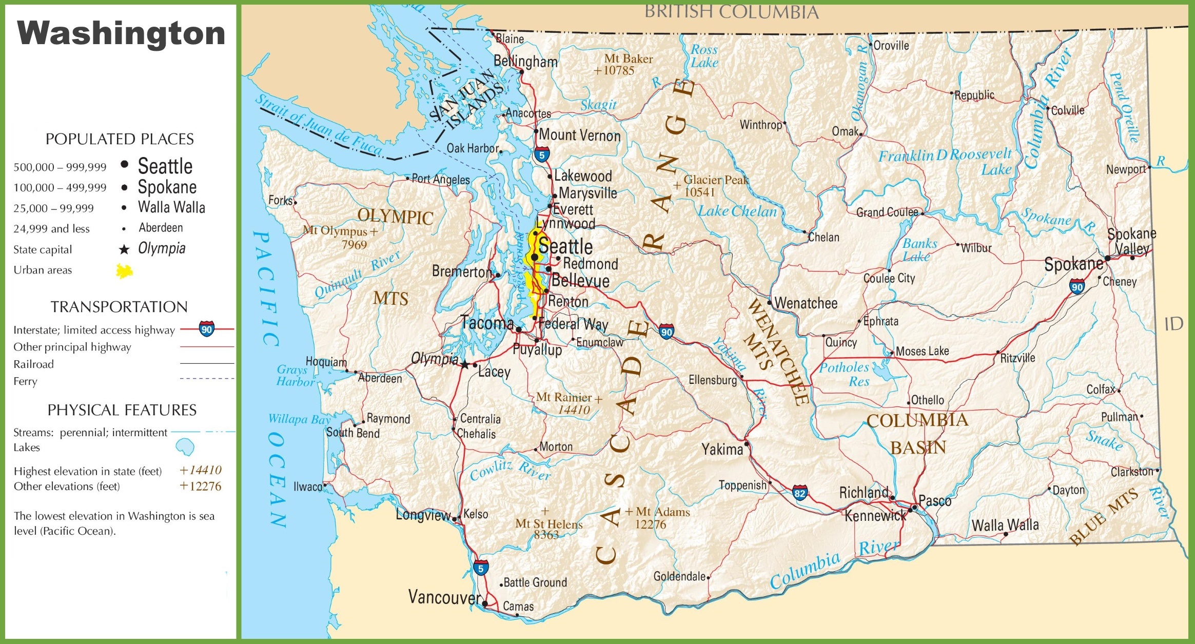 Washington State Maps | Usa | Maps Of Washington (Wa) - Free Printable Map Of Washington State