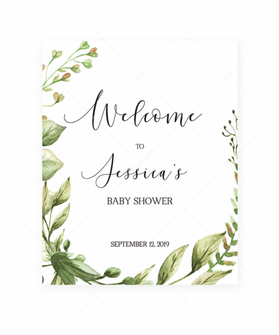 Welcome To Baby Shower Sign Editable Pdf Template Green - Mom Osa - Free Printable Mimosa Bar Sign