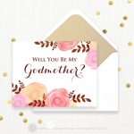 Will You Be My Godmother Printable Wedding Invitation Card | Etsy   Will You Be My Godmother Printable Card Free