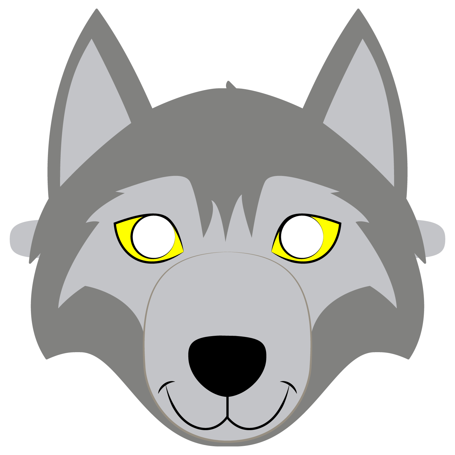 Printable Wolf Mask Printable Masks For Kids Wolf Mask, Wolf Free