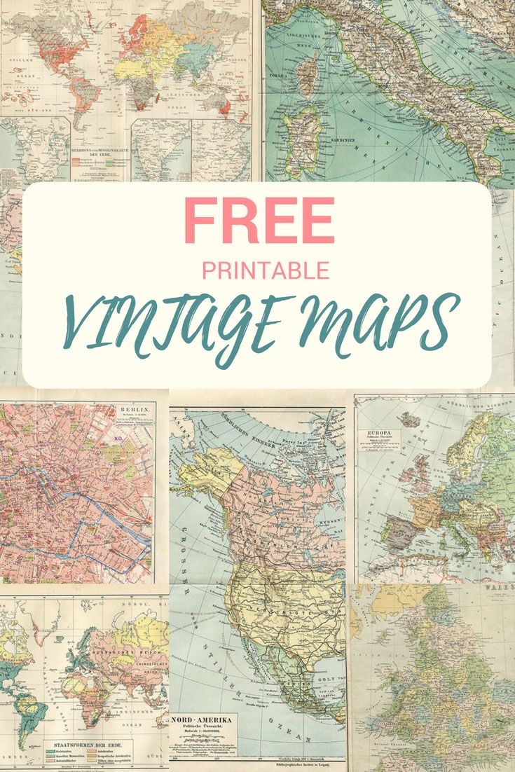 Wonderful Free Printable Vintage Maps To Download | Papercrafts - Free Printable Vintage Pictures