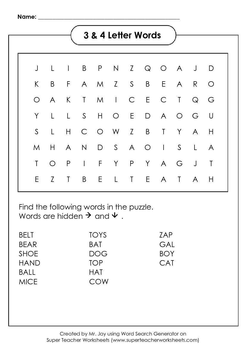 Free Word Search Generator Printable