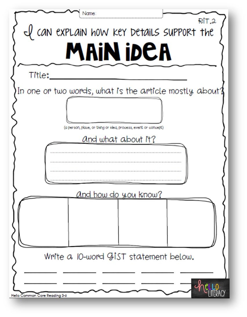 Worksheet : Main Idea Worksheets For Kindergarten Picture All - Free Printable Main Idea Graphic Organizer