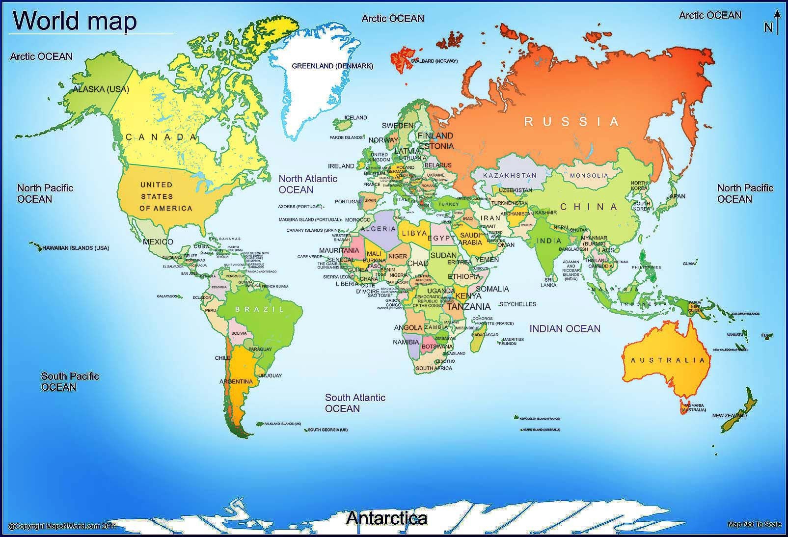 World Map - Free Large Images | Maps | World Map With Countries - Free Printable World Map